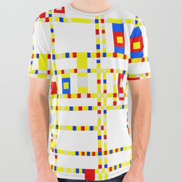 Piet Mondrian (1872-1944) - BROADWAY BOOGIE WOOGIE - Date: 1942-1943 - De Stijl (Neoplasticism) - Abstract, Geometric Abstraction, Cityscape - Oil on canvas - Digitally Enhanced Version - All Over Graphic Tee