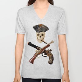 pirate icon and death V Neck T Shirt