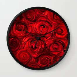 Red Apple Roses Abstract Wall Clock