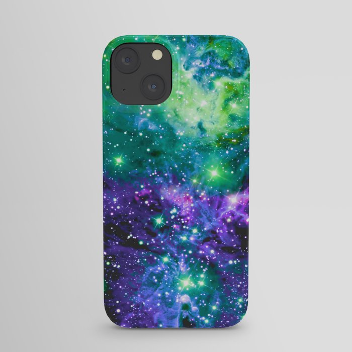 Fox Fur Nebula Purple Green Blue iPhone Case