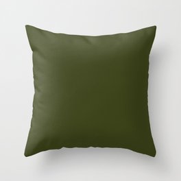 CHIVE DARK GREEN SOLID COLOR Throw Pillow