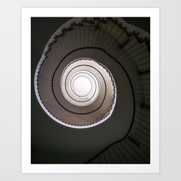 Spiral staircase in brown and beige tones Art Print