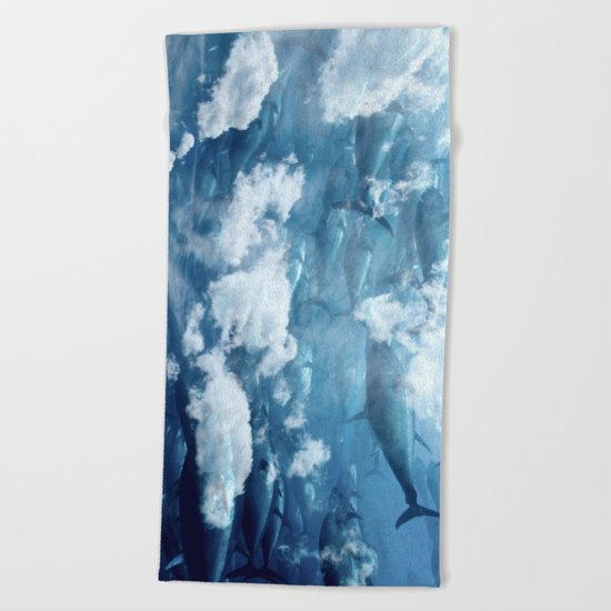 Tuna skies Beach Towel