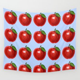 Shiny Red Apple Fruit  Wall Tapestry