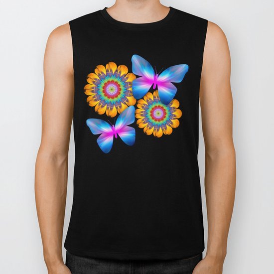 The Neon Butterfly Biker Tank