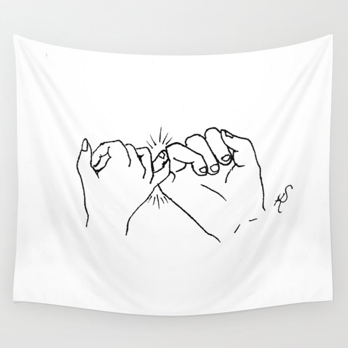 Pinky Promise 1 Wall Tapestry