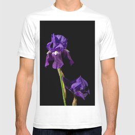 Iris on Black Nature / Floral / Botanical Photograph T-shirt