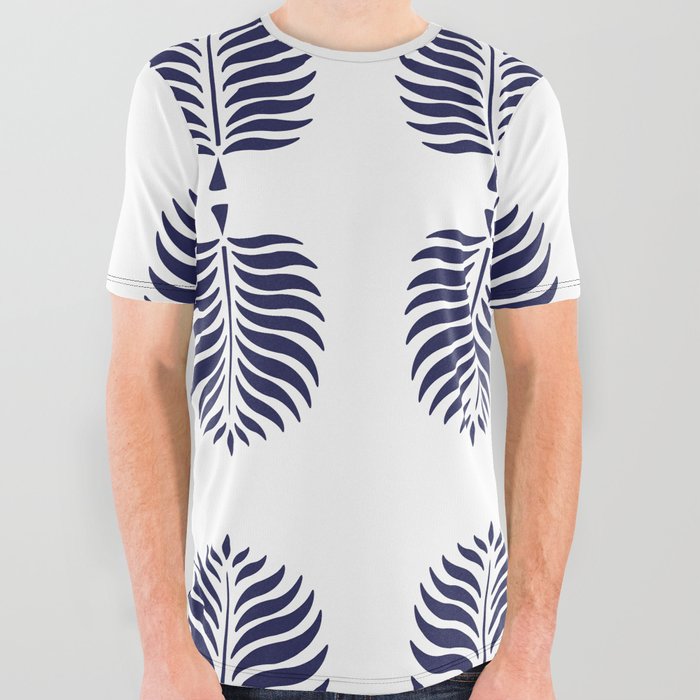 TROPICAL PALMS . WHITE + RESORT BLUE All Over Graphic Tee
