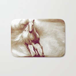 Horse in storm II. recolored version Bath Mat | Graphic Design, Digital, Animallove, Drawing, Horse, Realism, Riding, Gallopinghorse, Illustration, Figurative 
