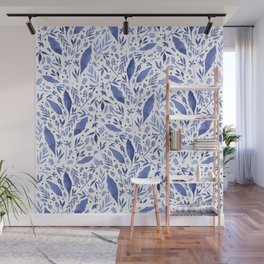 Delft Blue Floral Chinoiserie Foliage_Bloomartgallery Wall Mural
