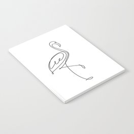 Flamingo bird one line drawing. Minimalist line art Notebook