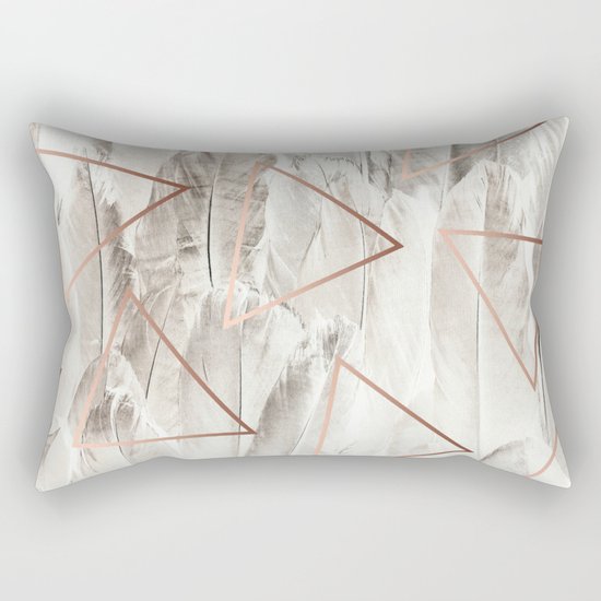 Feathers & Copper #society6 #decor #buyart Rectangular Pillow