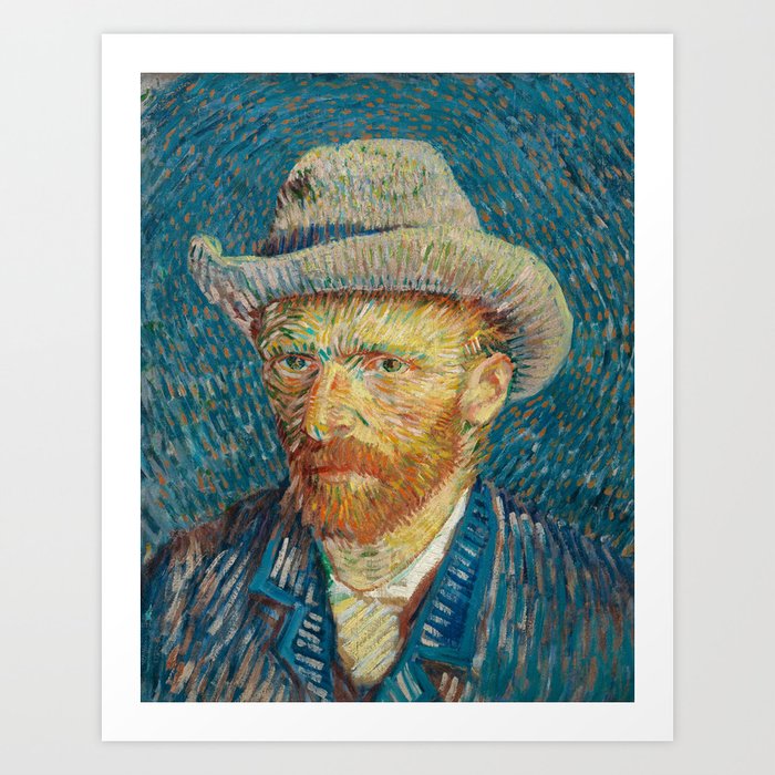 Self-Portrait with Grey Felt Hat, 1887 by Vincent van Gogh Art Print