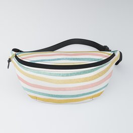 Pink, Teal, and Gold Stripes Fanny Pack