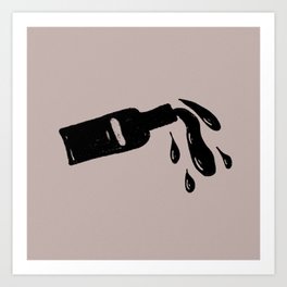 wine bottle in black Art Print