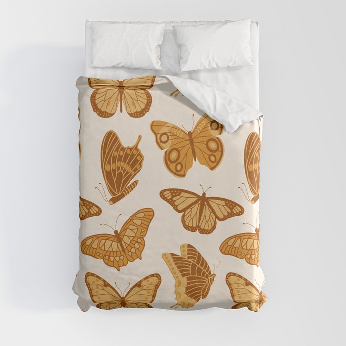 Texas Butterflies – Golden Yellow Pattern Duvet Cover
