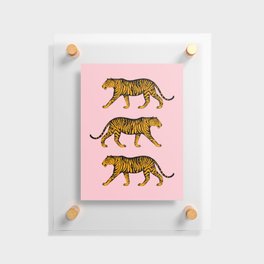 Tigers (Pink and Marigold) Floating Acrylic Print