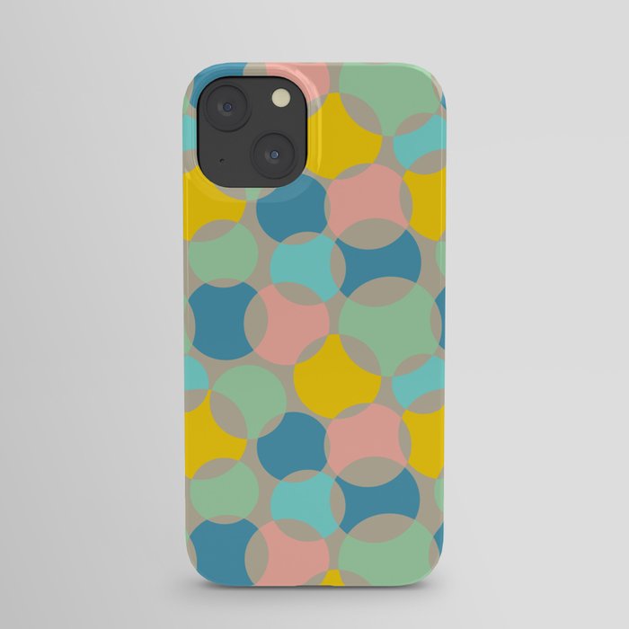 SOFT FOCUS RETRO ABSTRACT in BRIGHT MULTI-COLOURS WITH WARM GRAY iPhone Case