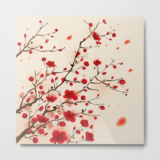 Oriental plum blossom in spring 006 Metal Print