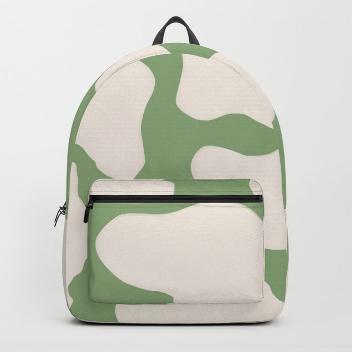 Retro 70s 60s Sage Green Cow Spots Backpack