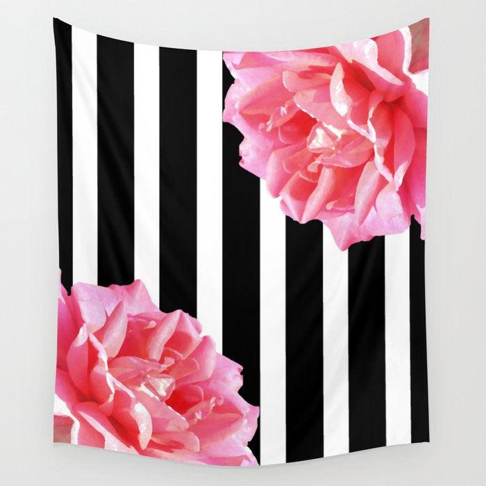 Tapestry Placemats Set of 4 Roses Pink Stripes Flowers 