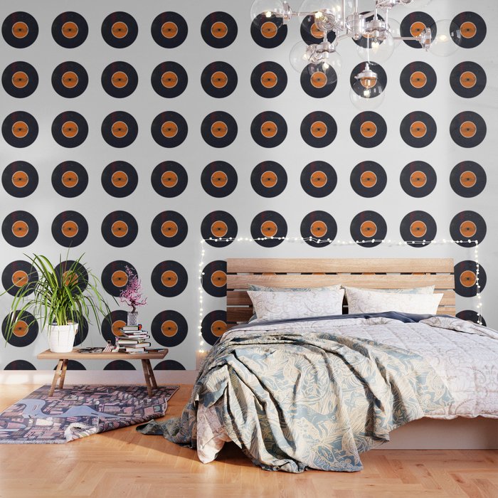 Vinyl Record Art Design Handlebar Mustache Wallpaper By Oldurbanfarmhouse Society6