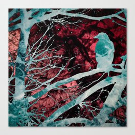 Red Sky Raven Canvas Print
