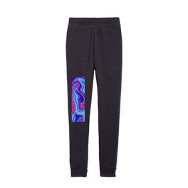 Wild Waves Purple and Blue Liquid Abstract Artwork Kids Joggers
