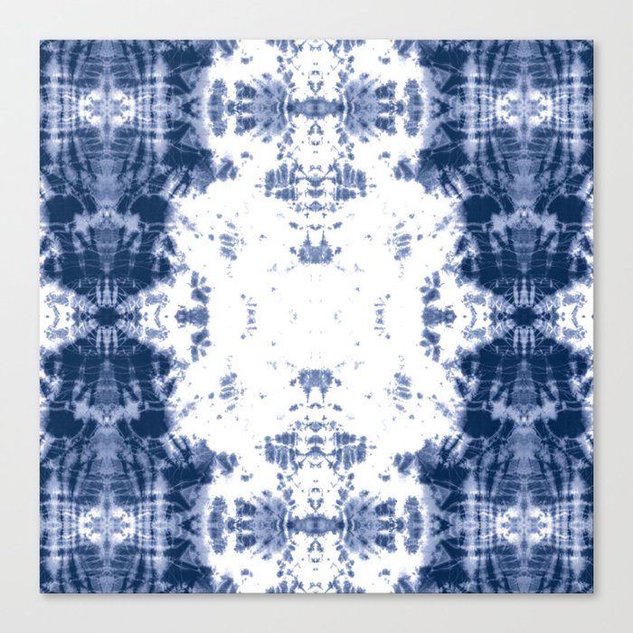 Shibori Tie Dye 5 Indigo Blue Canvas Print