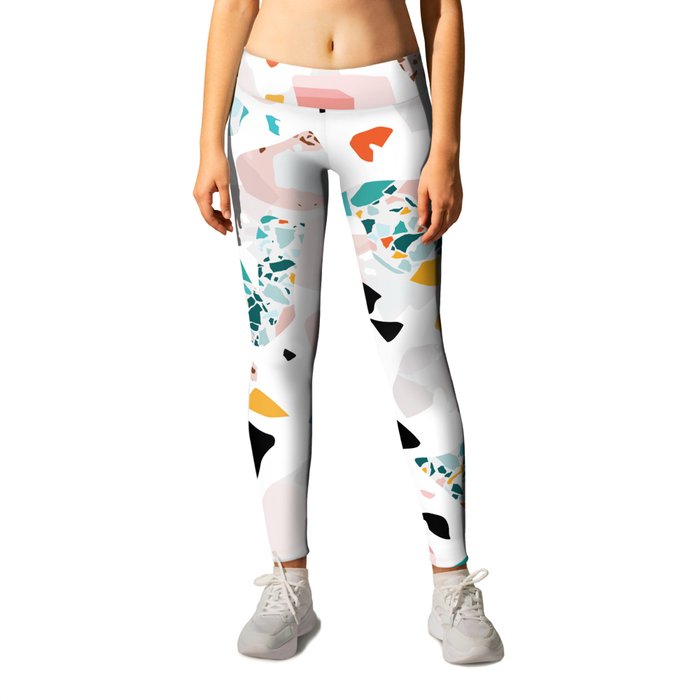 Mixed Mess I. / Collage, Terrazzo, Colorful Leggings