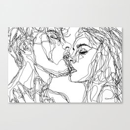 kiss more often (B & W) Canvas Print