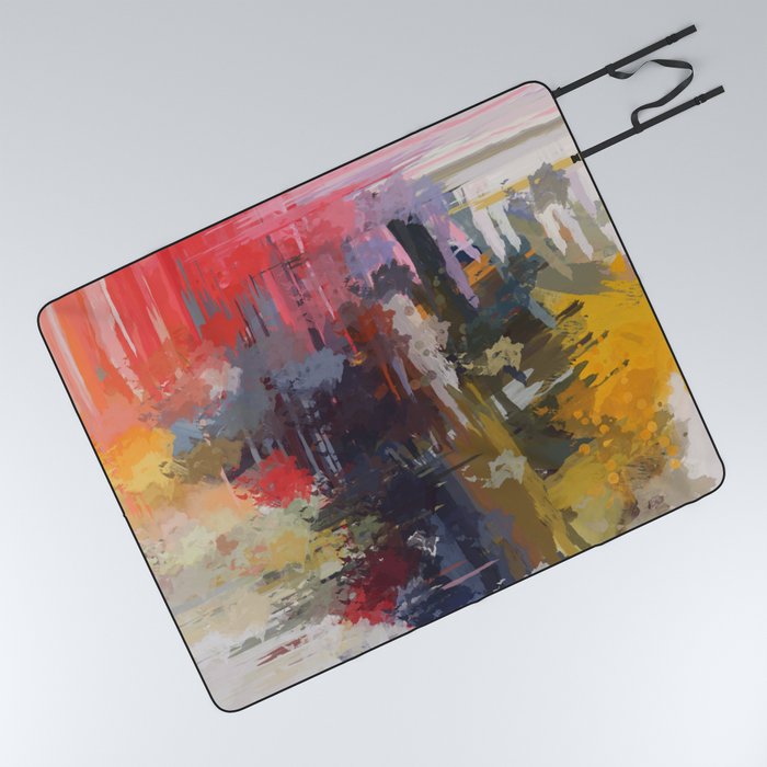 Colour bomb Abstract painting Picnic Blanket