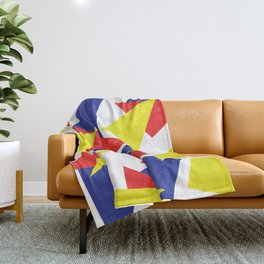 Colorful Primary Color Triangle Pattern Throw Blanket