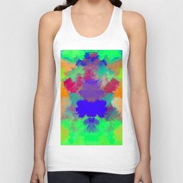 Tropical Trip Blue Jungle Abstract Design Unisex Tank Top