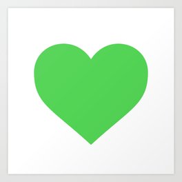 Heart (Green & White) Art Print