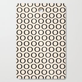 Inky Dots Minimalist Pattern 2 in Black and Almond Cream Cutting Board