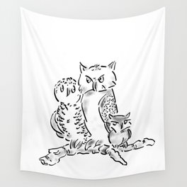 Three Owls Wall Tapestry