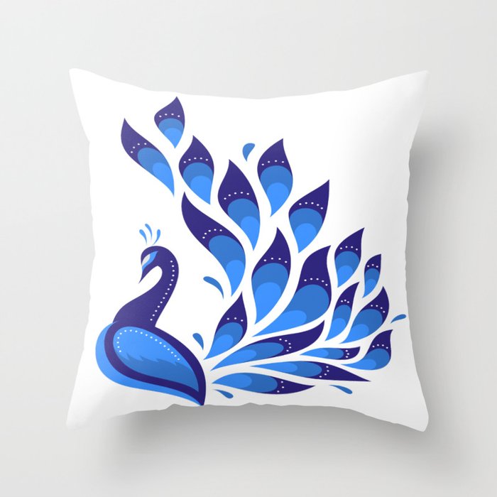 Peacock color best sale pillows