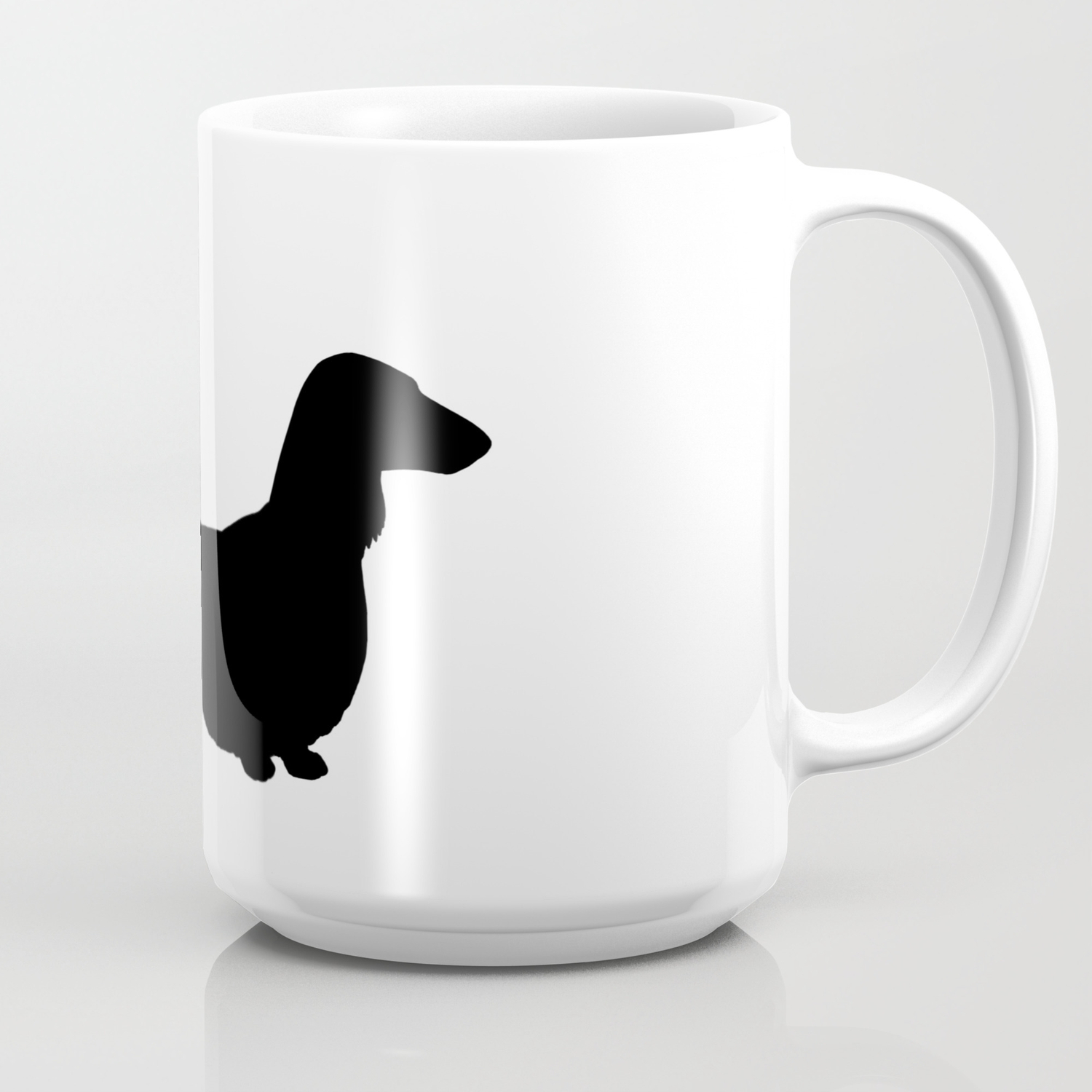 Longhaired Dachshund Silhouette Coffee Mug By Mylifeisacartoon