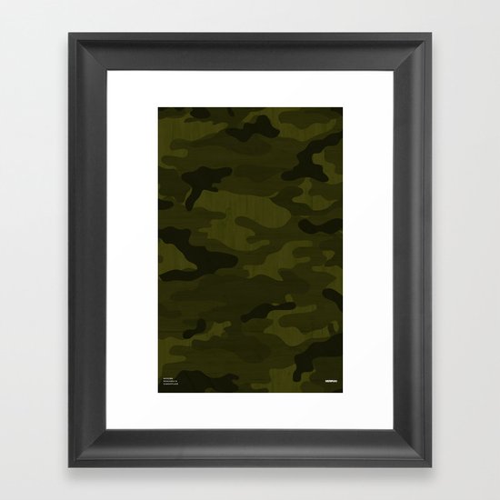 Modern Woodgrain Camouflage / Greenwoods DPM Framed Art Print