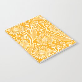 Saffron Coneflowers Notebook | Bohemian, Handdrawn, Earthy, Digital, Wildflowers, Ink Pen, Gold, Flower, Flowers, Yellow 