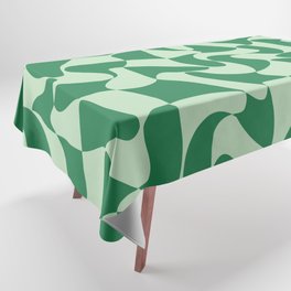 Wavy Check in Forest Green Tablecloth