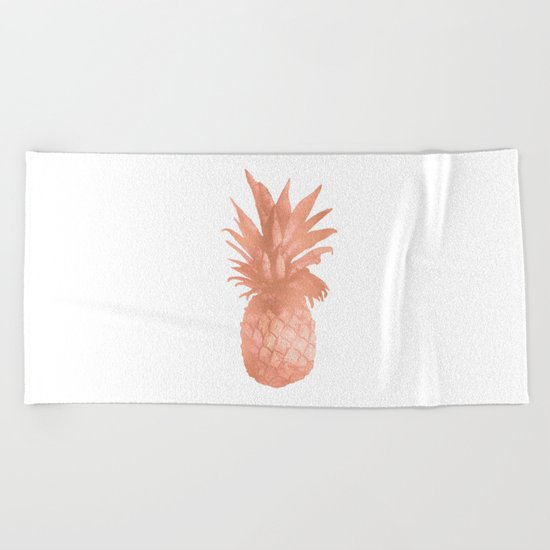 Pineapple Rose Gold Beach Towel