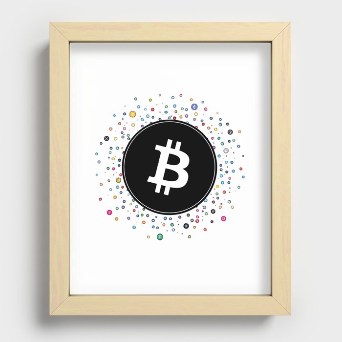 Bitcoin Universe Recessed Framed Print