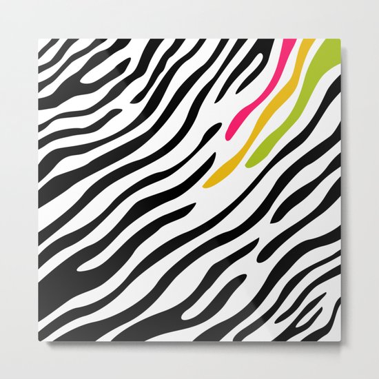 Zebra print. Multicolor Metal Print