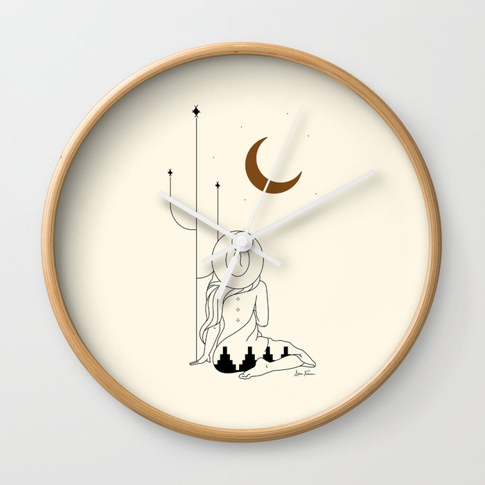 Talking to the Moon - Rustic Wall Clock
