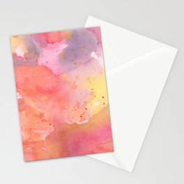 Sunset Color Palette Abstract Watercolor Painting Stationery Cards