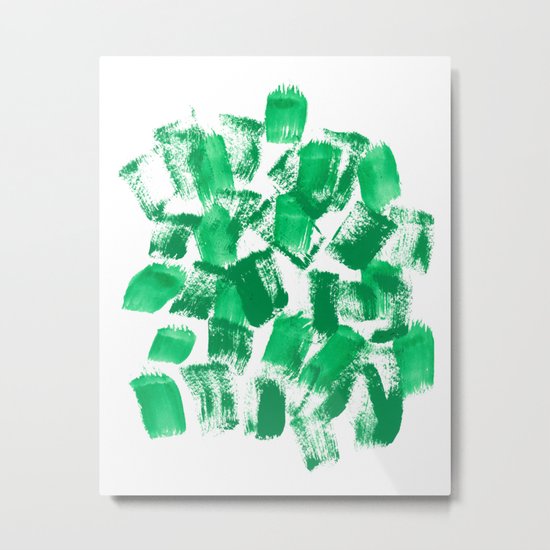 Mindi - painterly painting abstract minimal monochromatic bright boho modern brushstrokes art Metal Print