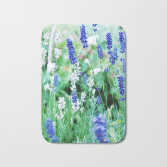 White & Blue Lavender Dream #1 #art #society6 Bath Mat