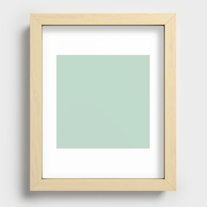 Pistachio Cream Green Recessed Framed Print